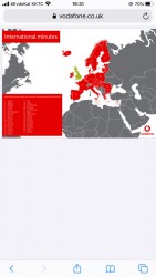 Vodafone map including Cyprus